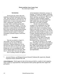 Pasture of Hay Grass Variety Trial