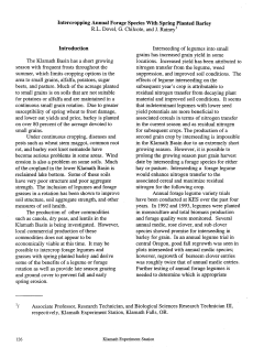 Intercropping Annual Forage Species with Spring Planted Barley