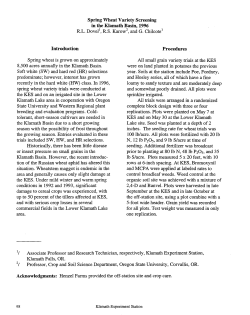 Spring Wheat Variety Screening in the Klamath Basin, 1996