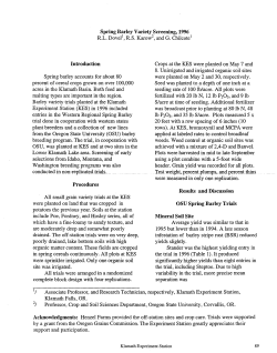 Spring Barley Variety Screening, 1996