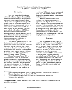 Control of Nematodes and Related Diseases in Potatoes