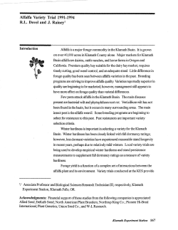Alfalfa Variety Trial 1991-1994