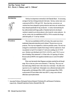 Oat Hay Variety Trial