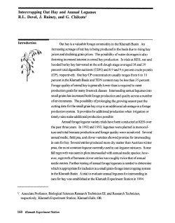 Intercropping Oat Hay and Annual Legumes