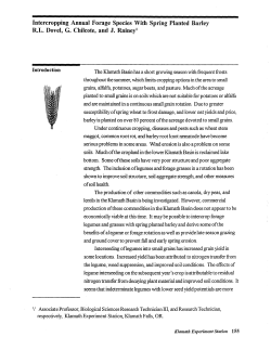 Intercropping Annual Forage Species with Spring Planted Barley