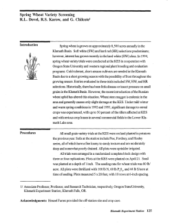 Spring Wheat Variety Screening
