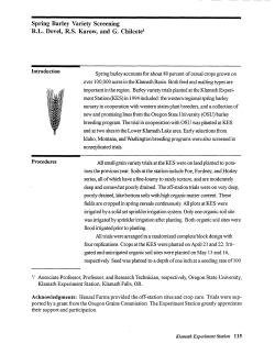 Spring Barley Variety Screening
