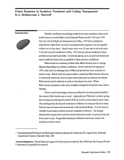 Potato Response to Seedpiece Treatment and Cutting Management