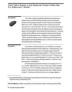 Potato Cultivar Response to Seed Spacing and Nitrogen Fertilizer Rates