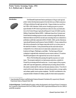 Potato Variety Screening Trials, 1994