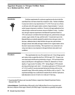 Sugarbeet Response to Nitrogen Fertilizer Rates