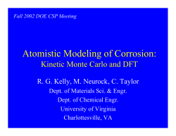 Atomistic Modeling of Corrosion: Kinetic Monte Carlo and DFT