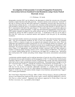Investigation of Intergranular Corrosion Propagation Promoted by Interactions between Sensitized Grain Boundaries using Closely Packed Electrode Arrays
