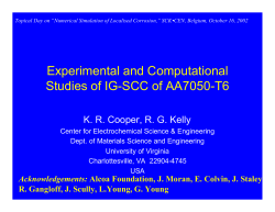 Experimental and Computational Studies of IG-SCC of AA7050-T6