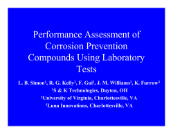 Performance Assessment of Corrosion Prevention Compounds Using Laboratory Tests