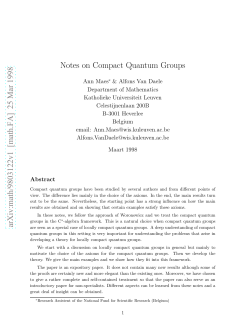 paper by Ann Maes and Alfons Van Daele