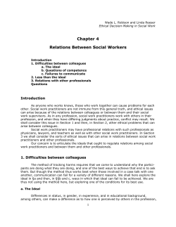 Chapter 4 - Relations among Social Workers