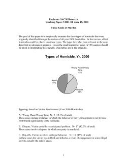 Rochester SACSI Research: Three Kinds of Murder