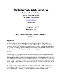 Copper Burglary and Copper Prices in Rochester, NY