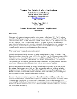 Prisoner Reentry and Rochester&rsquo;s Neighborhoods