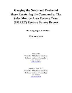 The Safer Monroe Area Reentry Team (SMART) Reentry Survey Report