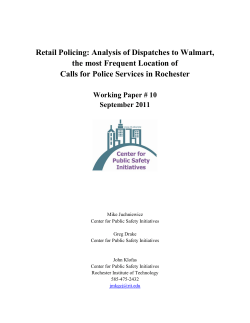 Calls for Service to Walmart&nbsp;