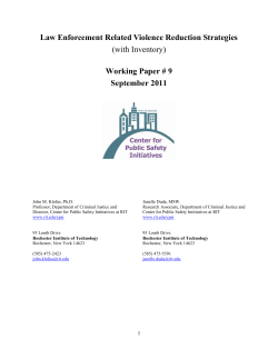 Law Enforcement Related Violence Reduction Strategies