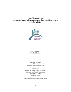 Pawn Shop Analyses: Legislation Series: Where does pawn shop legislation exist in New York State?