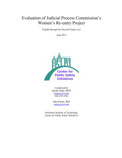 Evaluation of Judicial Process Commission's Women's Re-entry Project