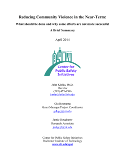 Five Things to Do and Ten Reasons Why We Fail&nbsp;at Reducing VIolence