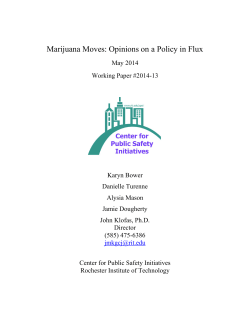 Marijuana Moves: &nbsp;Opinions on a Policy in Flux (Imagine RIT 2014 survey)