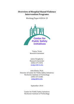 Overview of Hospital-Based Violence Intervention Programs