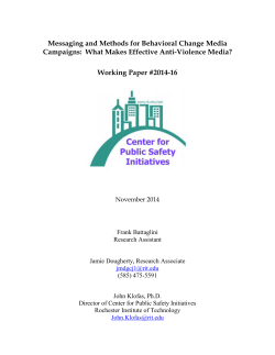 Messaging and Methods for Behavioral Change Media Campaigns: What Makes Effective Anti-Violence Media?