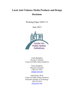 Local Anti-Violence Media Products and Design Decisions