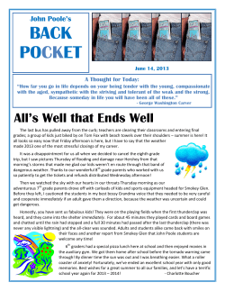 Back Pocket June 14, 2013