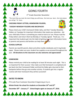 Grade 4 Newsletter - December 2015