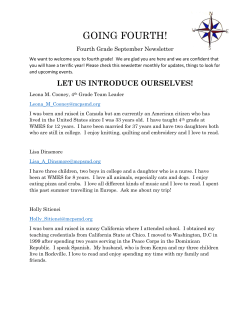 Grade 4 Newsletter - September 2015