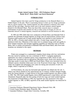 Oregon Annual Legume Trials-1993 Preliminary Report