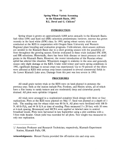 Spring Wheat Variety Screening in the Klamath Basin, 1993