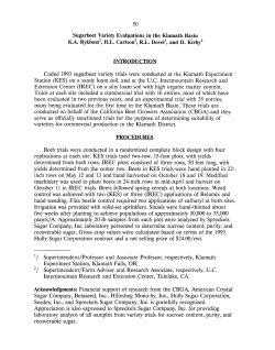 Sugarbeet Variety Evaluations in the Klamath Basin