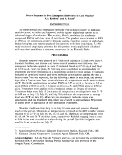 Potato Response to Post-Emergence Herbicides in Cool Weather
