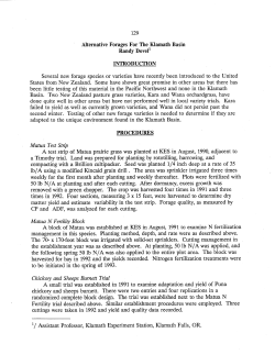 Alternative Forages for the Klamath Basin