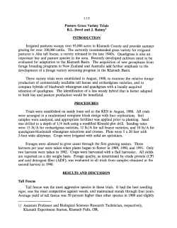 Pasture Grass Variety Trials