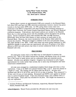 Spring Wheat Variety Screening