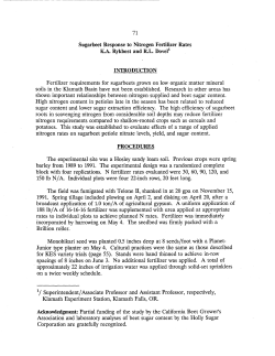 Sugarbeet Response to Nitrogen Fertilizer Rates