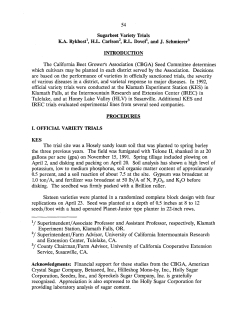 Sugarbeet Variety Trials