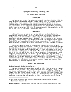 Spring Barley Variety Screening, 1991