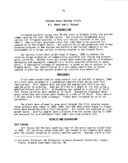 Pasture Grass Variety Trials