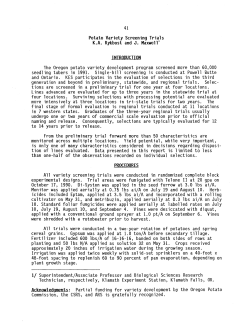 Potato Variety Screening Trials