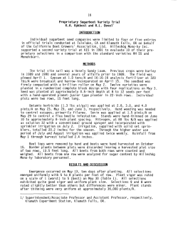 Proprietary Sugarbeet Variety Trial